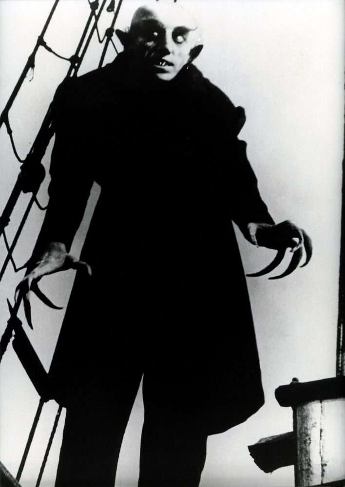 Le vampire Orlok, silhouette expressionniste de Nosferatu