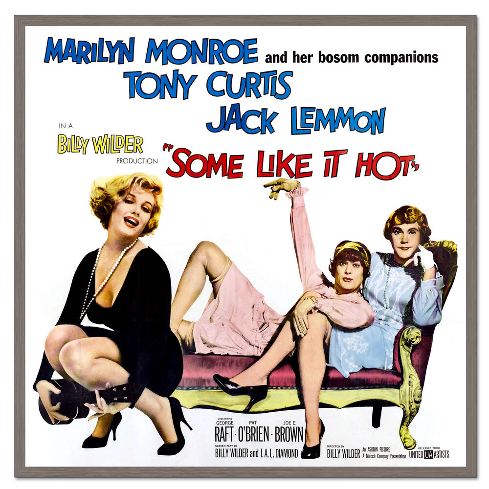 Affiche de Certains l'aiment chaud avec Marilyn Monroe, Tony Curtis et Jack Lemmon